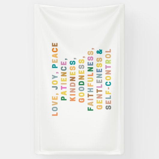 Positive | LOVE, JOY, PEACE - blue flower  Spandoek (Verticaal)