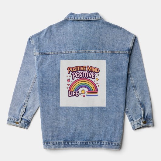 Positive Mind Positive Life Denim Jacket (Achterkant)