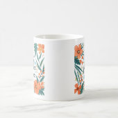 "Positive Mind Positive Vibes" Oranje Bloemen Koffiemok (Center)