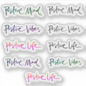 Positive Mind Positive Vibes Positive Life Quote Sticker (Voorkant)