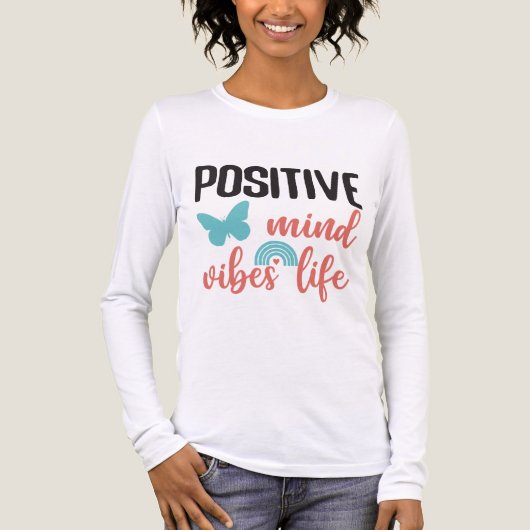 Positive Mind Vibes Life Mental Health Positivity  Tri-Blend Shirt (Voorkant volledig)