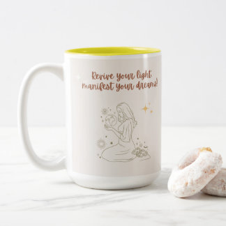 positive morning affirmation mug tweekleurige koffiemok