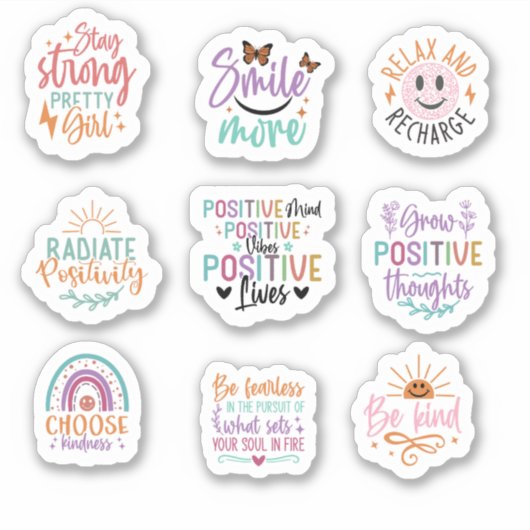 Positive Motivation Custom-Cut Vinyl Sticker (Voorkant)