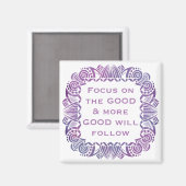 Positive Motivational Quote in Purple Magneet (Voorkant / Achterkant)