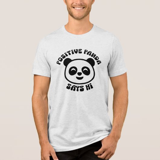 Positive Panda Says Hi Cute Panda Face  Tri-Blend Shirt (Voorkant)