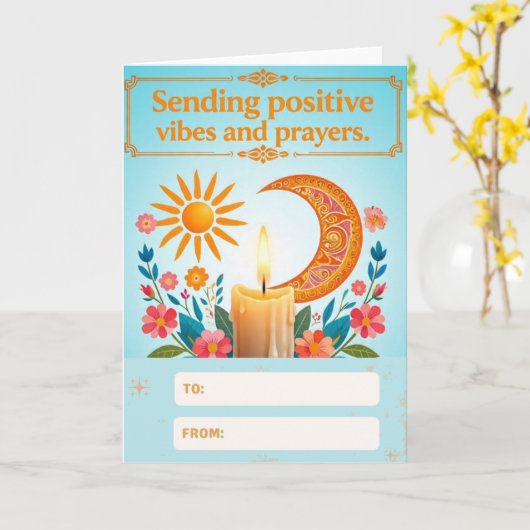 POSITIVE PRAYERS & VIBES CARD KAART (Gele Bloem)