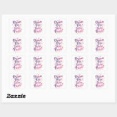 Positive Purple and Pink Typography Vierkante Sticker (Vel)