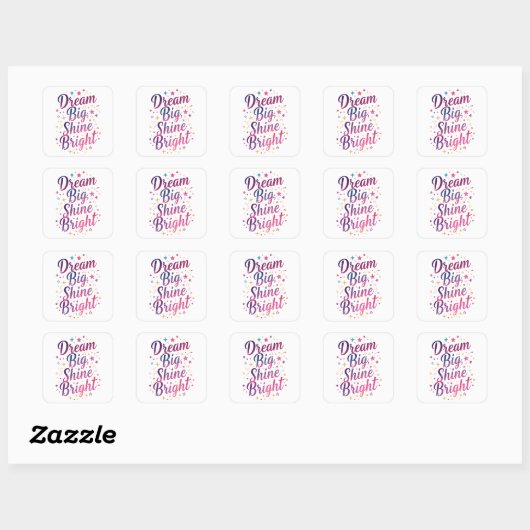Positive Purple and Pink Typography Vierkante Sticker (Vel)