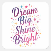 Positive Purple and Pink Typography Vierkante Sticker (Voorkant)