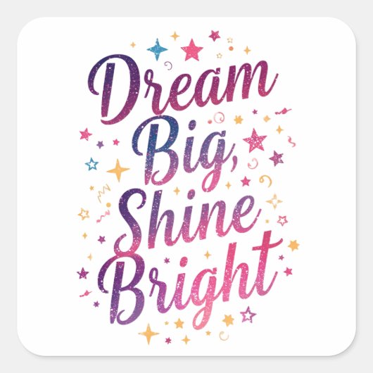 Positive Purple and Pink Typography Vierkante Sticker (Voorkant)