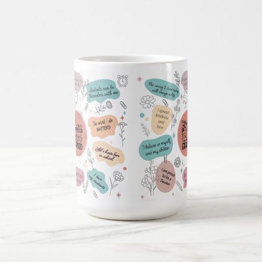 Positive Quotes Teacher Mug Gift, Inspirational  Koffiemok (Center)