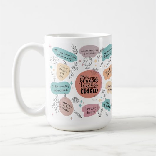 Positive Quotes Teacher Mug Gift, Inspirational  Koffiemok (Links)