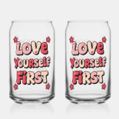 Positive Self Love "Love Yourself First" Blikvorm Glas (Achterkant)