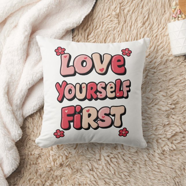 Positive Self Love "Love Yourself First" Kussen (Deken)