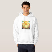 Positive Sunshine Art – Bright Happy Sun and Flowe Hoodie (Voorkant volledig)