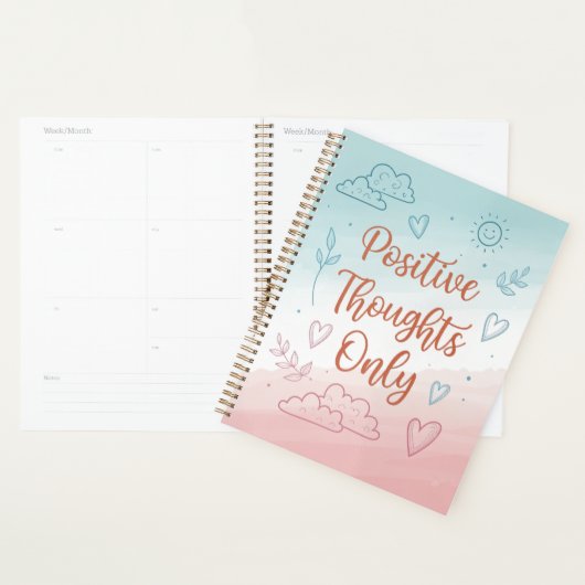 Positive Thoughts Only Journal – Pastel Design Planner (Display)