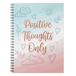 Positive Thoughts Only Journal – Pastelontwerp Notitieboek