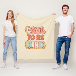 Positive Vibes Cool To Be Kind Quote Fleece Deken