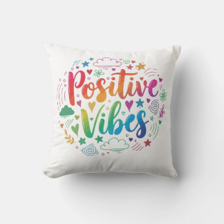 Positive Vibes Only – Motivational Text Throw Pill Kussen