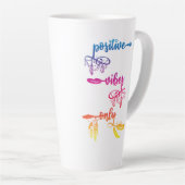 Positive Vibes Only, Rainbow Ombre Boho Latte Mug Mok (Rechterhoek)
