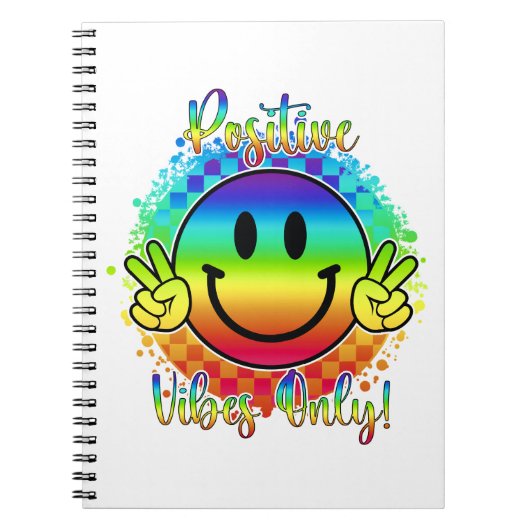 Positive Vibes Only Smiley Face Notitieboek (Voorkant)