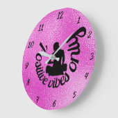 Positive Vibes Only Zen Yoga Meditation Purple Grote Klok (Hoek)