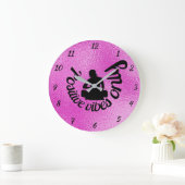 Positive Vibes Only Zen Yoga Meditation Purple Grote Klok (Huis)