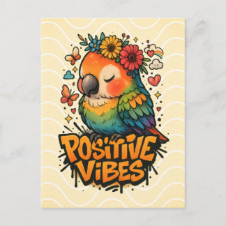 “Positive Vibes” Parrot Briefkaart
