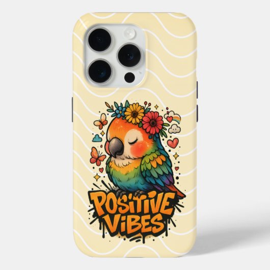 “Positive Vibes” Parrot Case-Mate iPhone Case (Achterkant)