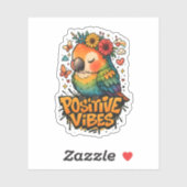 “Positive Vibes” Parrot Sticker (Vel)