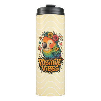 “Positive Vibes” Parrot Thermosbeker