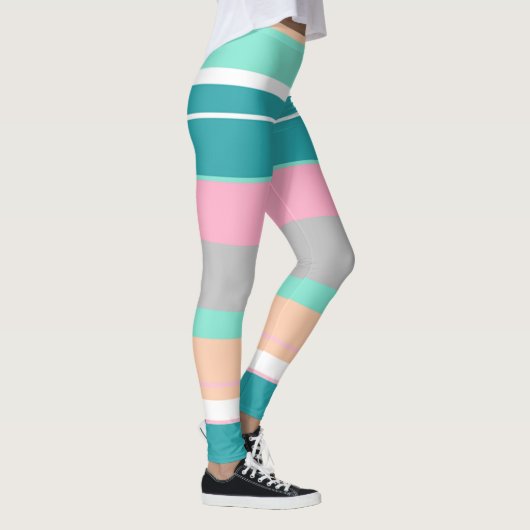 Positive Vibes Turquoise en Perzik Leggings (Rechts)