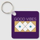 Positive Vibes verfrissend design-Zwart Sleutelhanger (Voorkant)