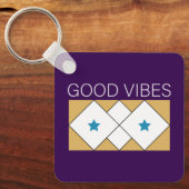 Positive Vibes verfrissend design-Zwart Sleutelhanger (Voorkant)