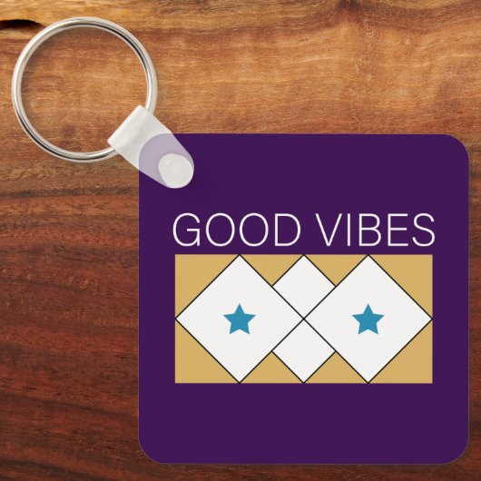 Positive Vibes verfrissend design-Zwart Sleutelhanger (Voorkant)
