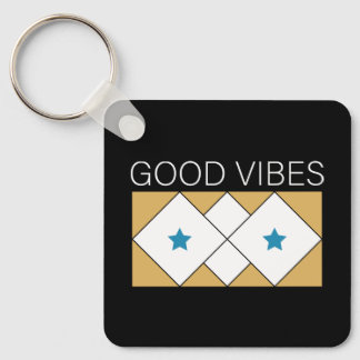 Positive Vibes verfrissend design-Zwart Sleutelhanger