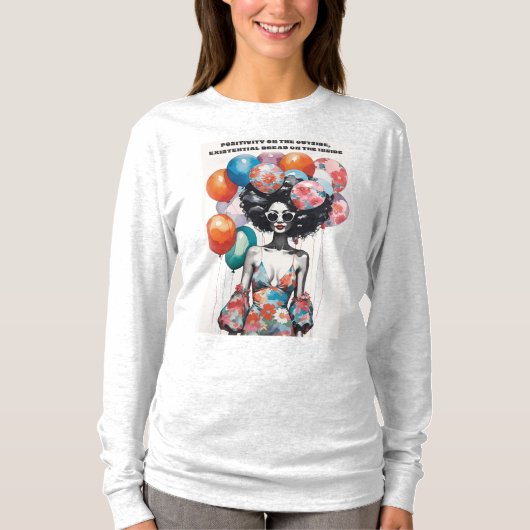 Positiviteit aan de buitenkant - grappig t-shirt (Voorkant)