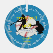 Positiviteit Baseball Blue HAMbyWG Glas Ornament (Achterkant)