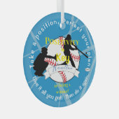 Positiviteit Baseball Blue HAMbyWG Glas Ornament (Voorkant Rechts)