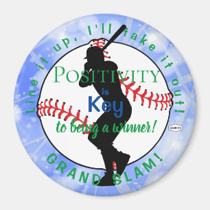 Positiviteit Baseball Magnet Light Blue HAMbyWG