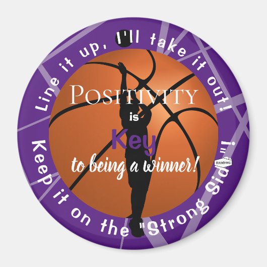 Positiviteit Basketball Magnet Paarse HAMbyWG (Voorkant)