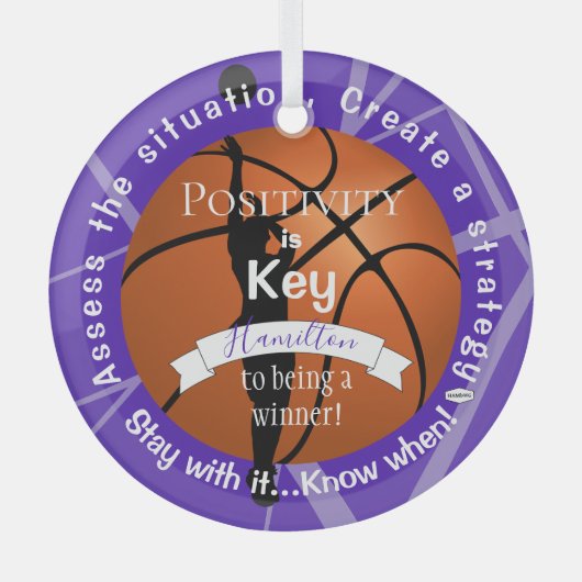 Positiviteit Basketball Ornament Lime Green HAMbyW (Voorkant)