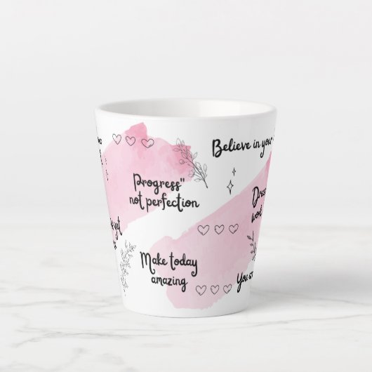 Positiviteit Boost Roze Latte Mok (Voorkant)