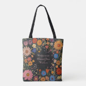 Positiviteit Canvas tas - Geluk - Folk Florals (Achterkant)