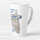 Positiviteit Cute Cat Tekening Pawsitive Vibes Latte Mok (Rechterhoek)