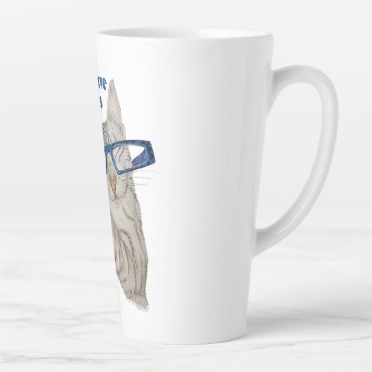 Positiviteit Cute Cat Tekening Pawsitive Vibes Latte Mok (Rechts)