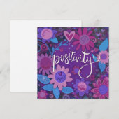 Positiviteit Inspirerend Hart Bloemen Paarse Feestdagenkaart (Voorkant / Achterkant)