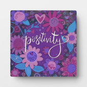 Positiviteit Inspirerend Hart Bloemen  Purpl Fotoplaat (Voorkant)