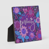 Positiviteit Inspirerend Hart Bloemen  Purpl Fotoplaat (Voorkant)