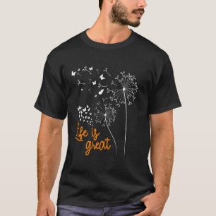 Positiviteit LEVEN IS GROTS Paardenbloem Grappige T-shirt